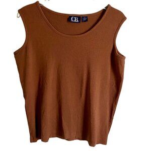 C.B. Casual Brown Tank Top Cotton Women's Size XL